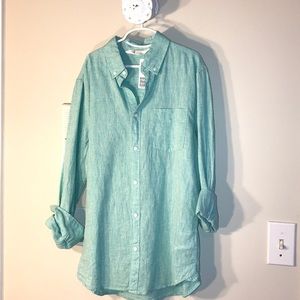 NWT H&M boys linen button down